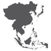 Azië land kaart. kaart van Azië in grijs kleur. png