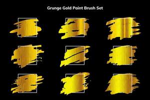 Gold Abstract grunge vector paintbrush collection background set