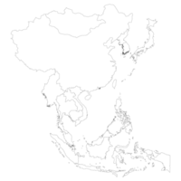Asia country Map. Map of Asia in white color. png