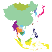 Asia nazione carta geografica. carta geografica di Asia nel multicolore. png