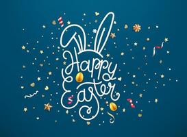 Happy Easter vector illustration with lettering inscription