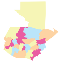 Guatemala map. Map of Guatemala in administrative provinces in multicolor png