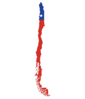 Map of Chile with national flag of Chile png