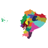 Ecuador map. Map of Ecuador in administrative provinces in multicolor png