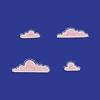 rosado nube paquete icono ilustración vector diseño aislado en azul antecedentes