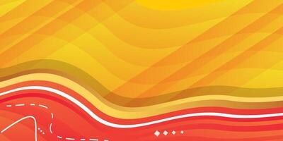 Yellow and red gradient wave background vector