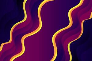 Purple and gold gradient wave background vector