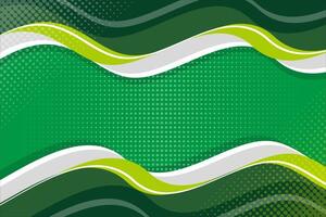 Green color abstract wave background vector