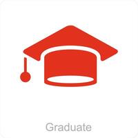 Graduate and cap icon concept vector