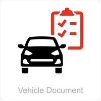 vehículo documento y coche icono concepto vector