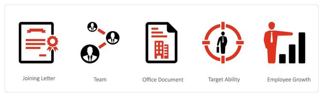 joining letter, team and office document vector
