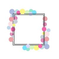 Colorful pastel polka dot frame text background for banner, birthday card, invitation, social media post, poster vector