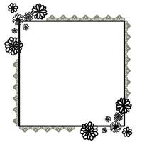 Floral Scalloped frames Vector Elements. Square design for Decoration, frame, cards, background, text banner