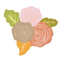Abstract Roses Bouquet In Autumn Color. Perfect For Wall art, background, greeting card, wall decoration vector
