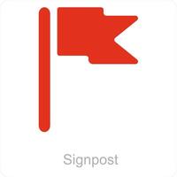 signpost and destination icon concept vector