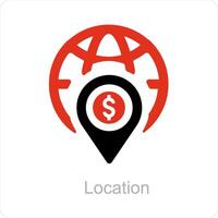Location and pin icon concept vector