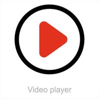 video player and video icon concept vector