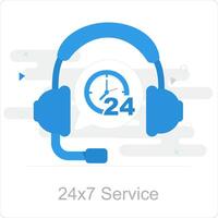 24x7 Service and service icon concept vector