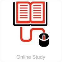 Online Study and education icon concept vector