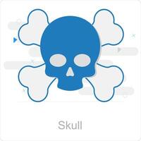 Skull and bones icon concept vector