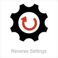 Reverse settings and data icon concept vector