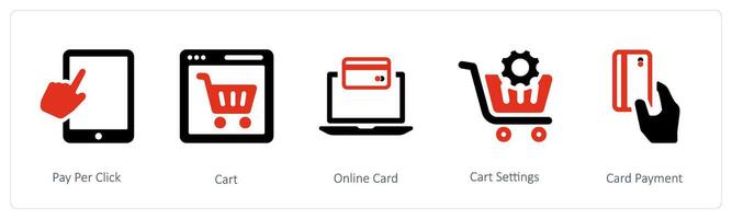 Pay Per Click and Cart vector