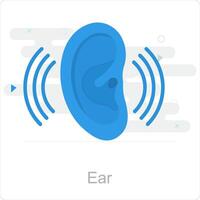 Ear and listen icon concept vector