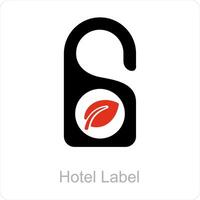 hotel etiqueta y firmar tablero icono concepto vector