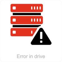 error in drive and help icon concept vector