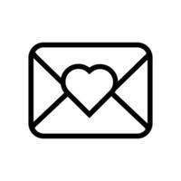 Valentine Day Letter Party Thin Stroke Icon vector