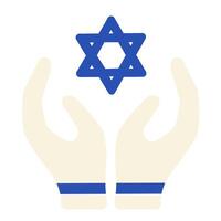 Hands Folded In Prayer Symbol Israel Solid Milk vector