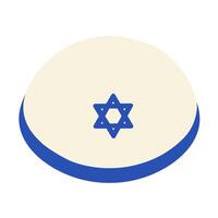 Israel Flag Festive Jewish Kipa Hat Solid Milk vector