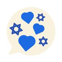 Israel Flag Bubble Heart Chat Solid Milk vector
