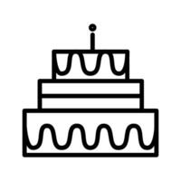 Biscuit Cake Birthday Party Thin Stroke Icon vector