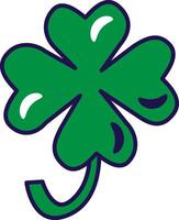 Green Four Leaf Clover Good Luck Symbol vector