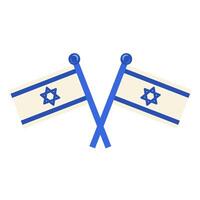 Israel Festive Crossed Souvenir Flags Solid Milk vector