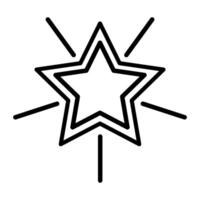 Shining Star Birthday Party Thin Stroke Icon vector