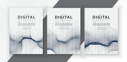 Poster brochure cover banner presentation layout template, technology digital futuristic internet network connection white background, abstract cyber future tech communication, Ai big data science 3d vector