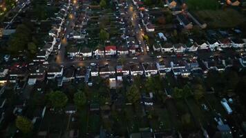 Aerial Footage of Illuminated North Luton Town of England UK During Night. Nov 3rd, 2023 video