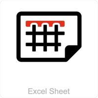 Excel Sheet and file icon concept vector