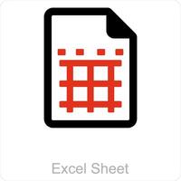 Excel Sheet and file icon concept vector