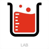 Flask and beaker icon concept vector