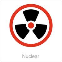 nuclear y núcleo icono concepto vector