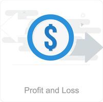 Profit and Loss and bank icon concept vector