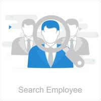 buscar empleado y trabajador icono concepto vector