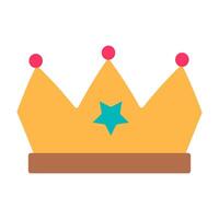 Child King Crown Birthday Party Color Stroke Icon vector