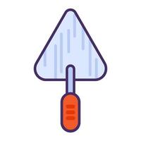 Stroked Triangular Trowel Shovel DIY Tool Icon vector