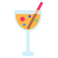 Carbonated Fruit Drink Birthday Color Stroke Icon vector