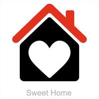 dulce hogar y Pareja casa icono concepto vector