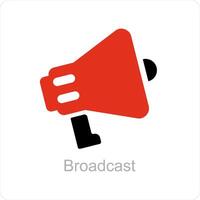 Broadcast and media icon concept vector